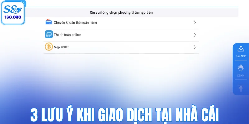 3 lưu ý khi giao dịch tại nhà cái