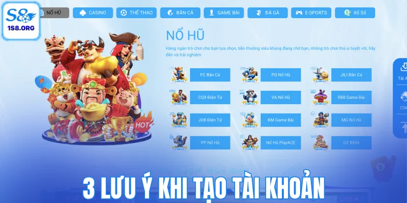 3 lưu ý khi tạo tài khoản
