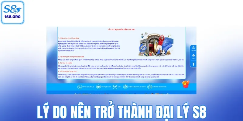 Lý do nên trở thành đại lý S8
